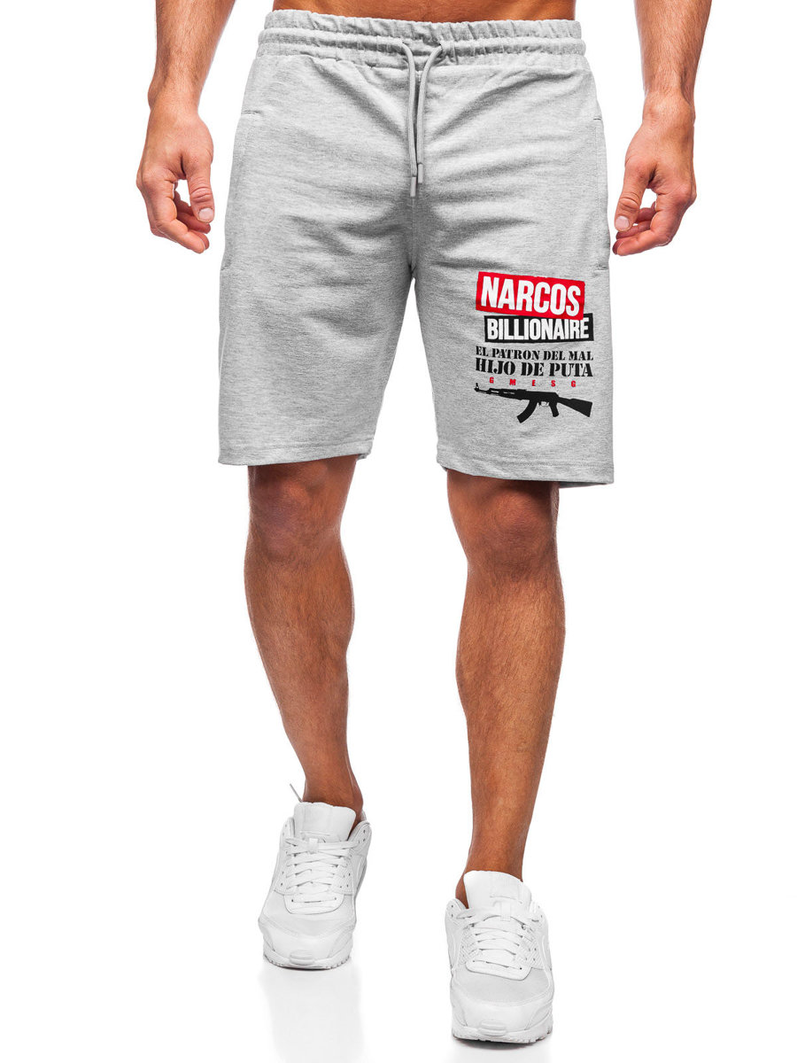 Short de sport pour homme gris Bolf GS2524