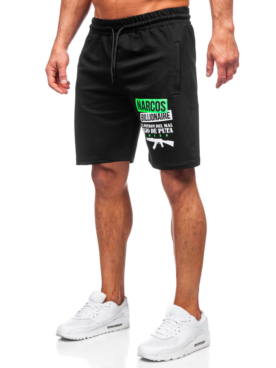 Short de sport pour homme noir-vert Bolf GS2524 NOIR/VERT