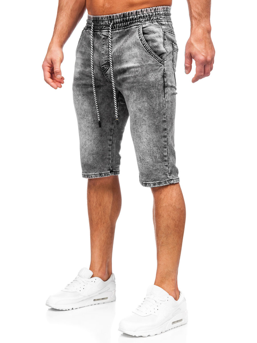 Short jean noir online homme