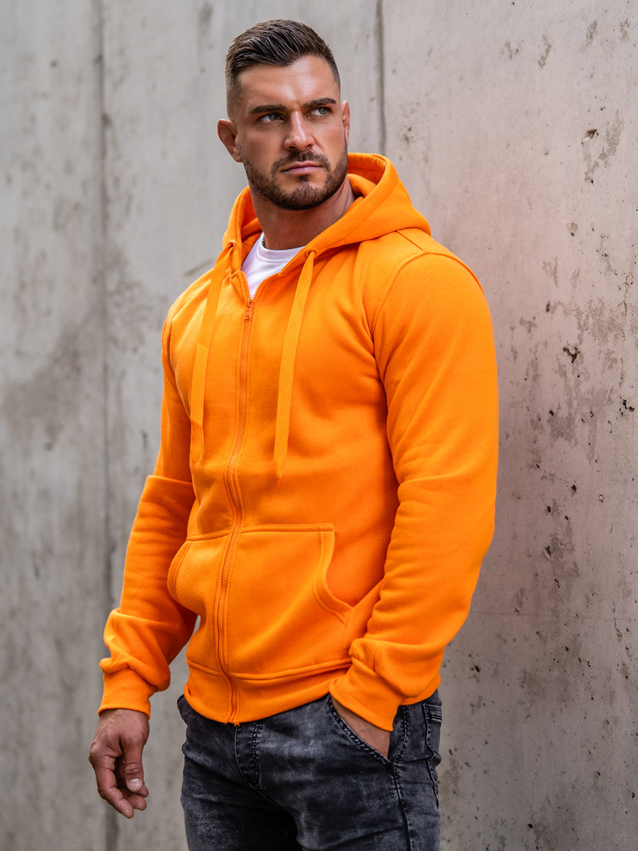 Sweat-shirt à capuche pour homme orange Bolf 2008A Orange