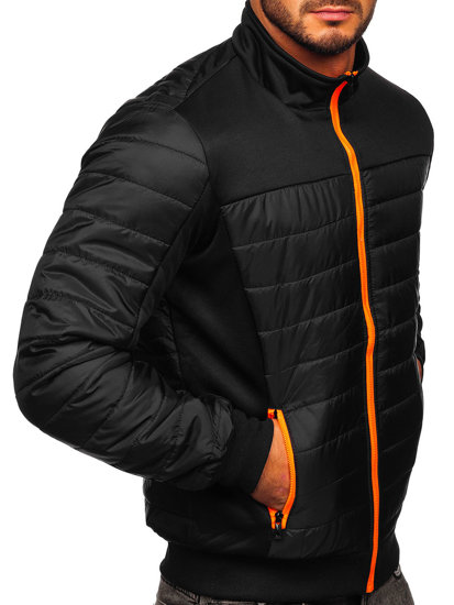 Blouson à mi-saison matelassé pour homme noir Bolf M10012