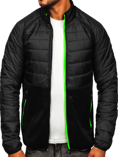 Blouson à mi-saison matelassé pour homme noir Bolf M10015