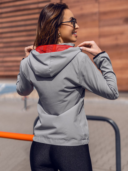 Blouson à mi-saison sportif pour femme gris Bolf HM095