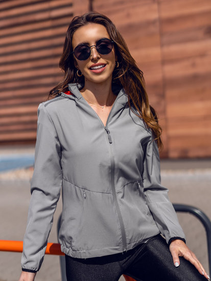 Blouson à mi-saison sportif pour femme gris Bolf HM095