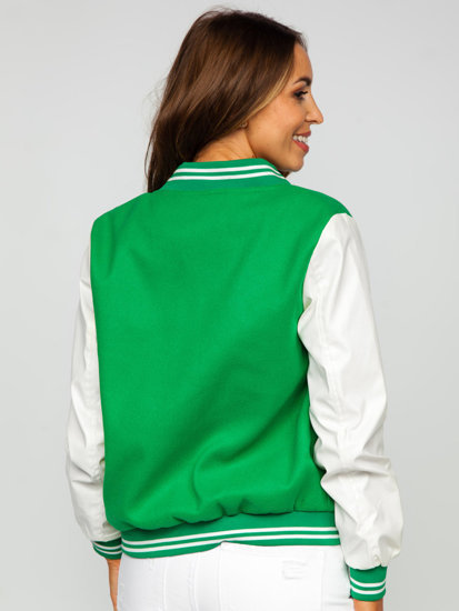 Blouson baseball bomber de transition pour femme vert Bolf 16M9069