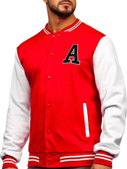 Blouson baseball bomber pour homme rouge Bolf 8B1157