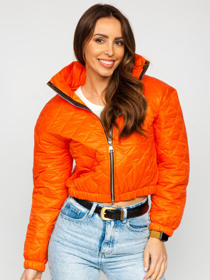 Blouson bomber de transition matelassé pour femme orange Bolf 82622