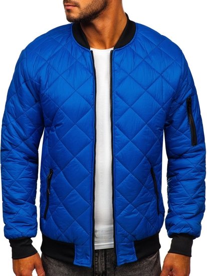 Blouson bomber de transition matelassé pour homme bleu Bolf MY-01A