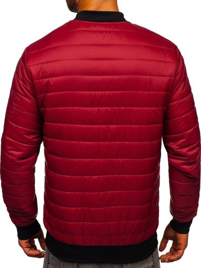 Blouson bomber de transition matelassé pour homme bordeaux Bolf MY-02A