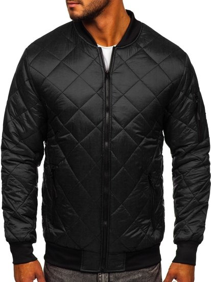 Blouson bomber de transition matelassé pour homme noir Bolf MY-01A