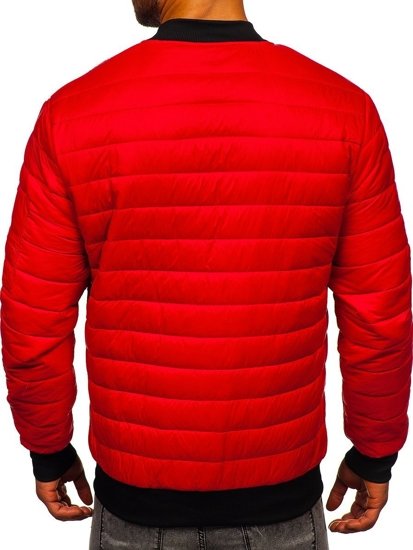 Blouson bomber de transition matelassé pour homme rouge Bolf MY-02A