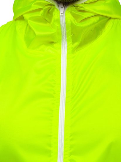 Blouson coupe-vent pour homme de transition z jaune-fluo à capuche BOLF 5060 