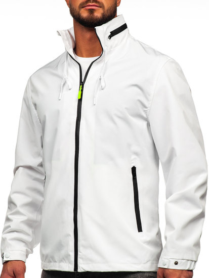 Blouson de transition avec capuche dissimulée pour homme blanc Bolf 5M3105