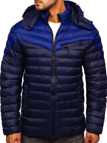 Blouson de transition bleu foncé matelassé pour homme Bolf M13012