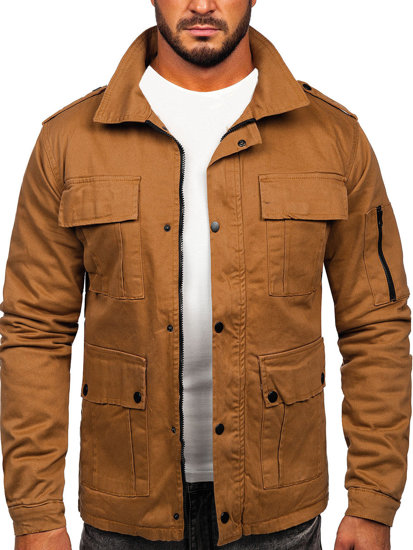 Blouson de transition en coton pour homme camel Bolf 10290