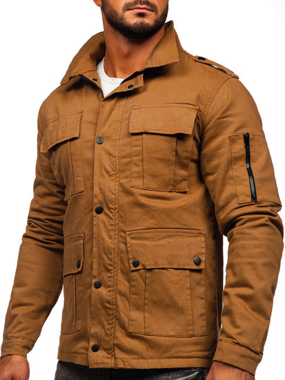 Blouson de transition en coton pour homme camel Bolf 10290