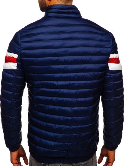 Blouson de transition matelassé sportif pour homme bleu foncé Bolf 6574