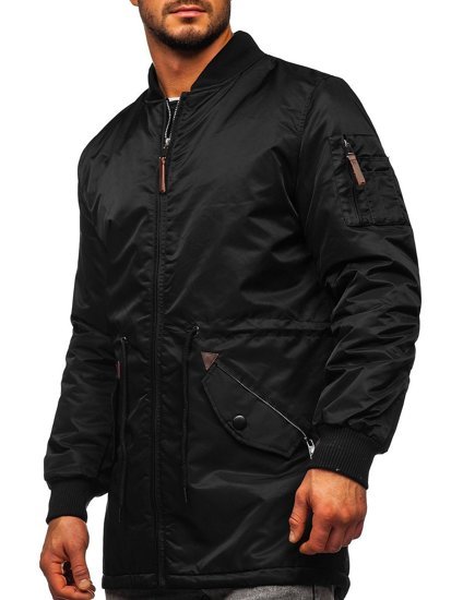 Blouson de transition parka pour homme noir Bolf JK363