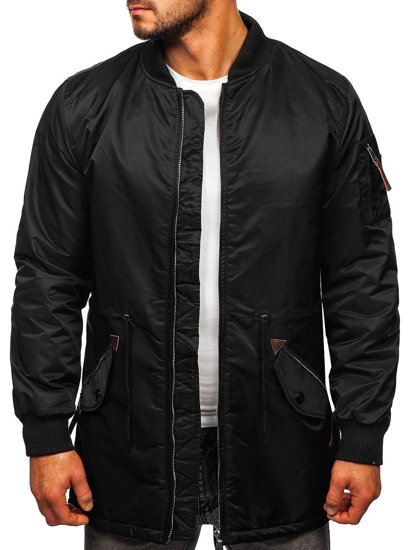 Blouson de transition parka pour homme noir Bolf JK363