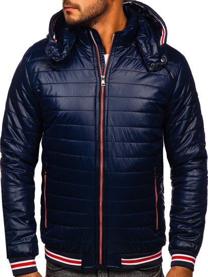 Blouson de transition pour homme matelassé bleu foncé Bolf 6191