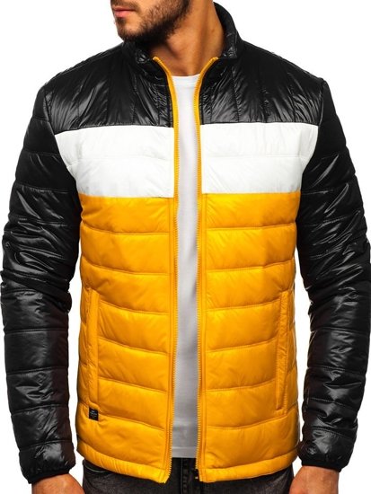 Blouson de transition pour homme matelassé jaune Bolf 6111