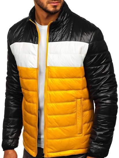 Blouson de transition pour homme matelassé jaune Bolf 6111