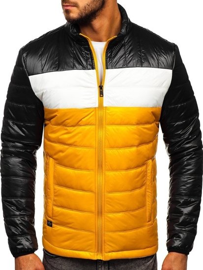 Blouson de transition pour homme matelassé jaune Bolf 6111