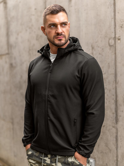 Blouson de transition softshell pour homme noir Bolf HH017