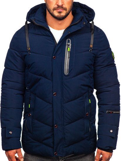 Blouson d'hiver matelassé pour homme bleu foncé Bolf 22M55