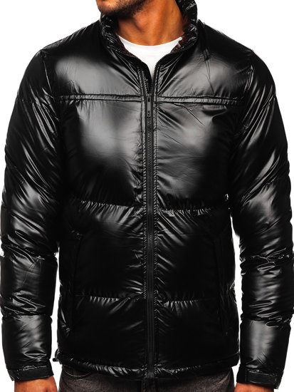 Blouson d'hiver matelassé pour homme noir Bolf 1188