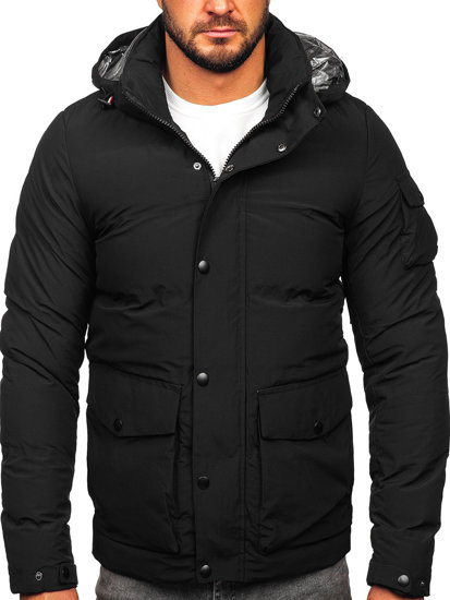 Blouson d'hiver matelassé pour homme noir Bolf 99525