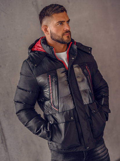 Blouson d'hiver matelassé pour homme noir Bolf 99527A