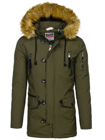 Blouson d'hiver parka pour homme vert Bolf 1795