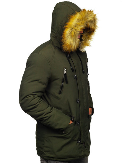 Blouson d'hiver parka pour homme vert Bolf 1795