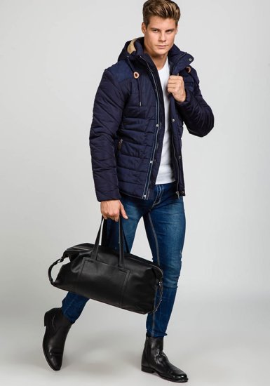 Blouson d'hiver pour homme bleu foncé Bolf 1673