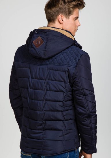 Blouson d'hiver pour homme bleu foncé Bolf 1673