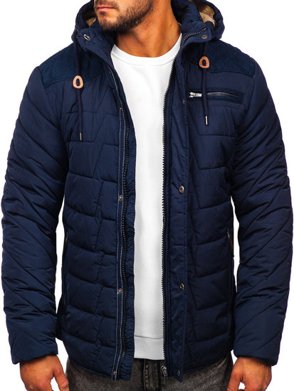 Blouson d'hiver pour homme bleu foncé Bolf 1673