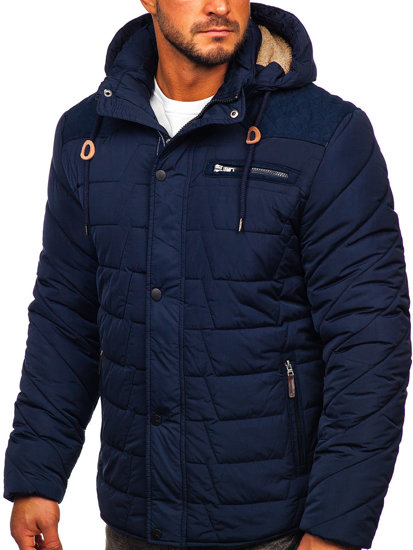 Blouson d'hiver pour homme bleu foncé Bolf 1673