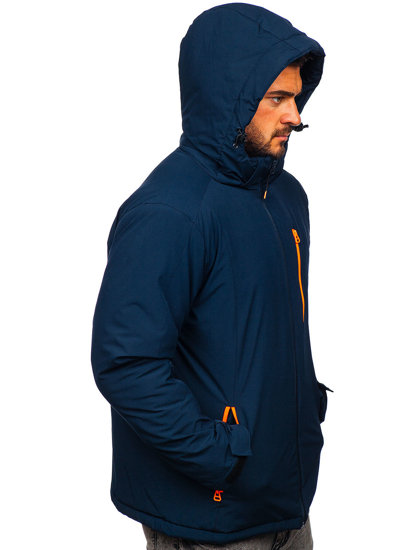 Blouson d'hiver sportif pour homme bleu foncé Bolf HH011