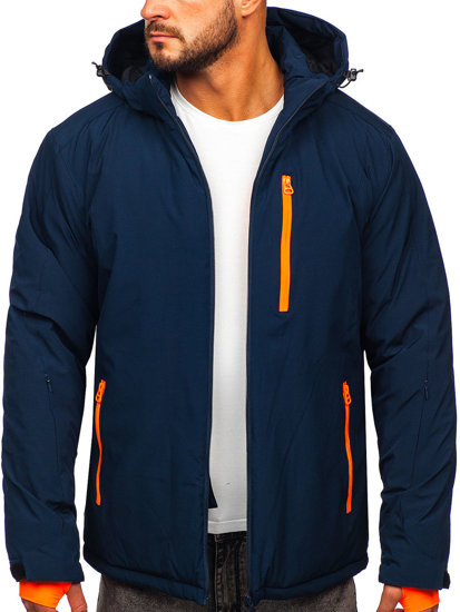 Blouson d'hiver sportif pour homme bleu foncé Bolf HH011