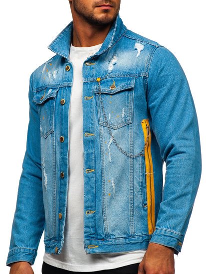 Blouson en jean pour homme bleu Bolf 3-4