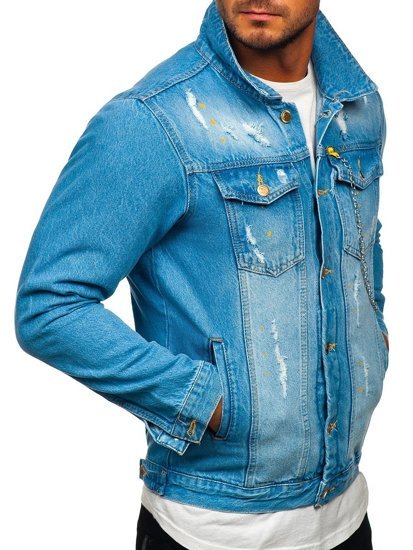 Blouson en jean pour homme bleu Bolf 3-4