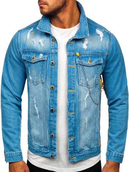 Blouson en jean pour homme bleu Bolf 3-4