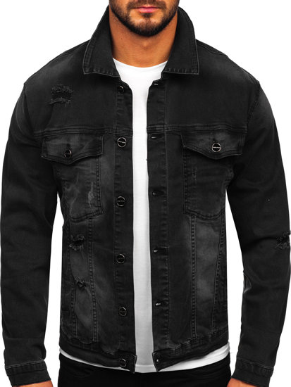 Blouson en jean pour homme noir Bolf MJ506N