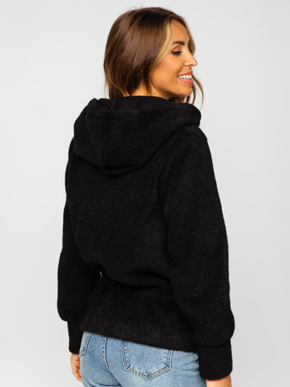 Blouson manteaux court à capuche pour femme noir Bolf 9320