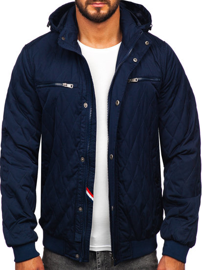 Blouson matelassé de transition pour homme bleu foncé Bolf EX2211