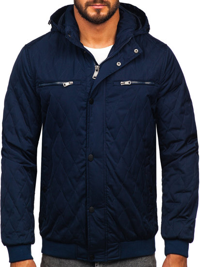 Blouson matelassé de transition pour homme bleu foncé Bolf EX2211