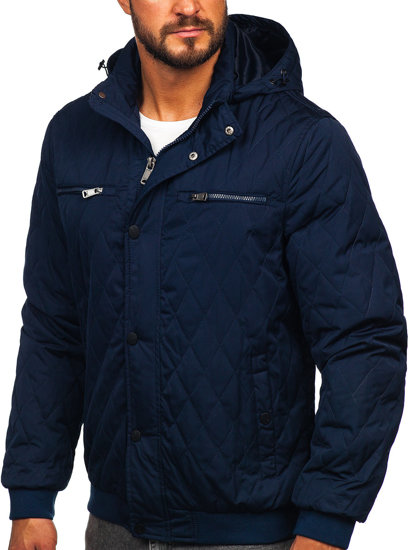 Blouson matelassé de transition pour homme bleu foncé Bolf EX2211