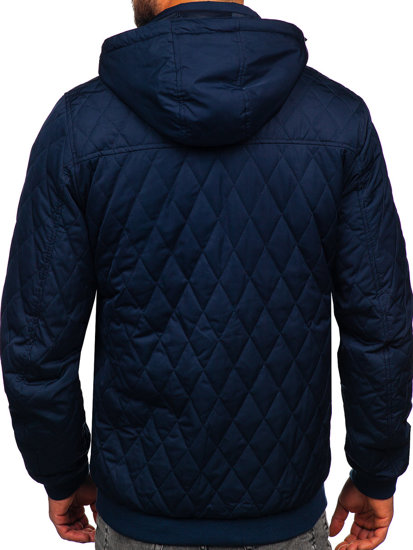 Blouson matelassé de transition pour homme bleu foncé Bolf EX2211