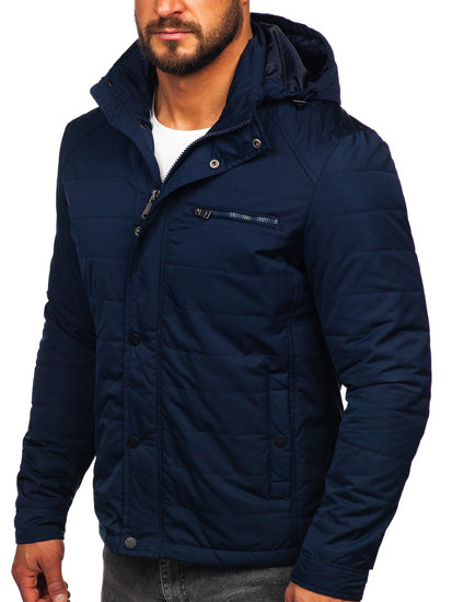 Blouson matelassé de transition pour homme bleu foncé Bolf EX2215